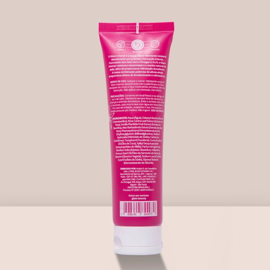 Creme Hidratante Corporal Glam Intense Vanilla Rose 150ml 3