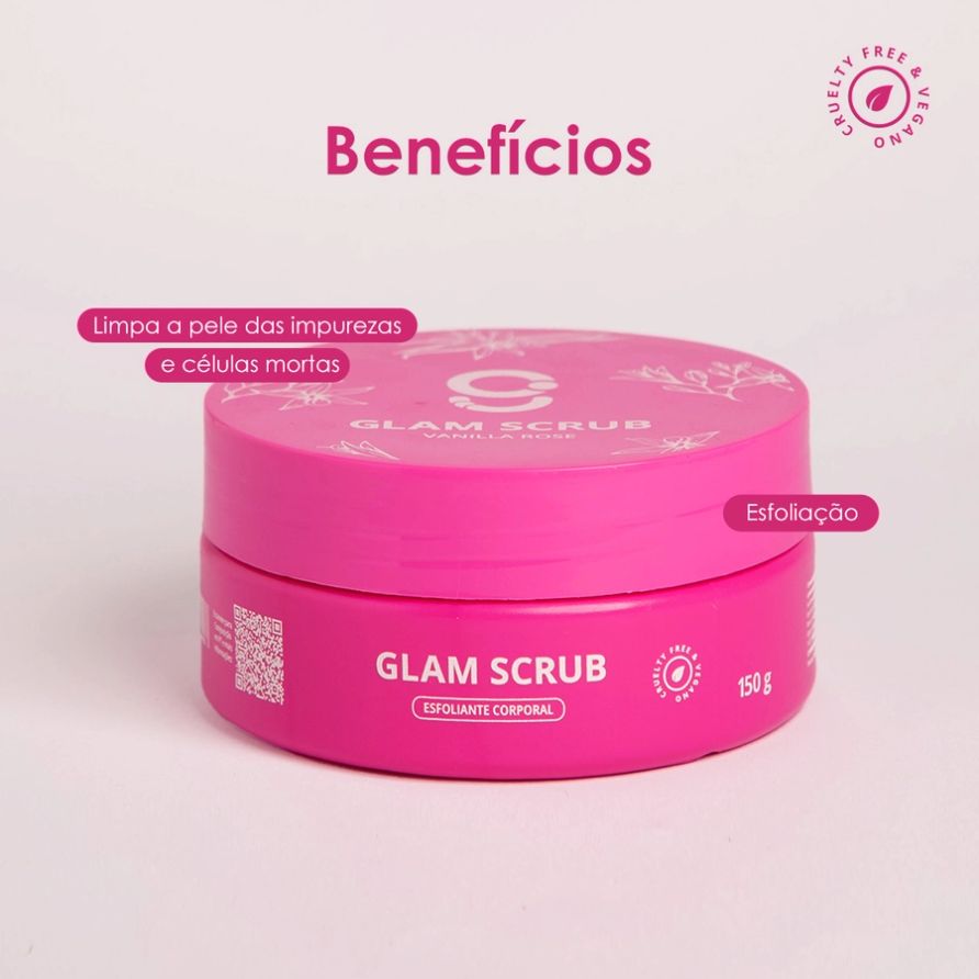 Esfoliante Corporal Glam Scrub Vanilla Rose Glam Beauty 150g 3