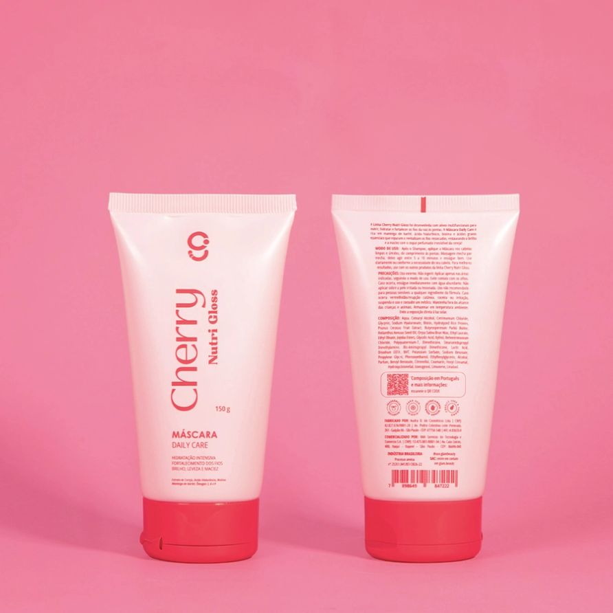 Máscara Capilar Cherry Nutri Gloss Glam Beauty 150g 7