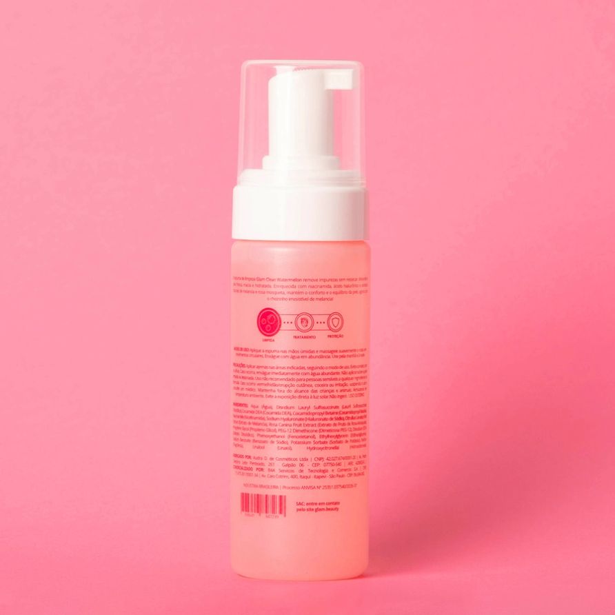 Espuma de Limpeza Glam Clean Watermelon Glam Beauty 150ml 7
