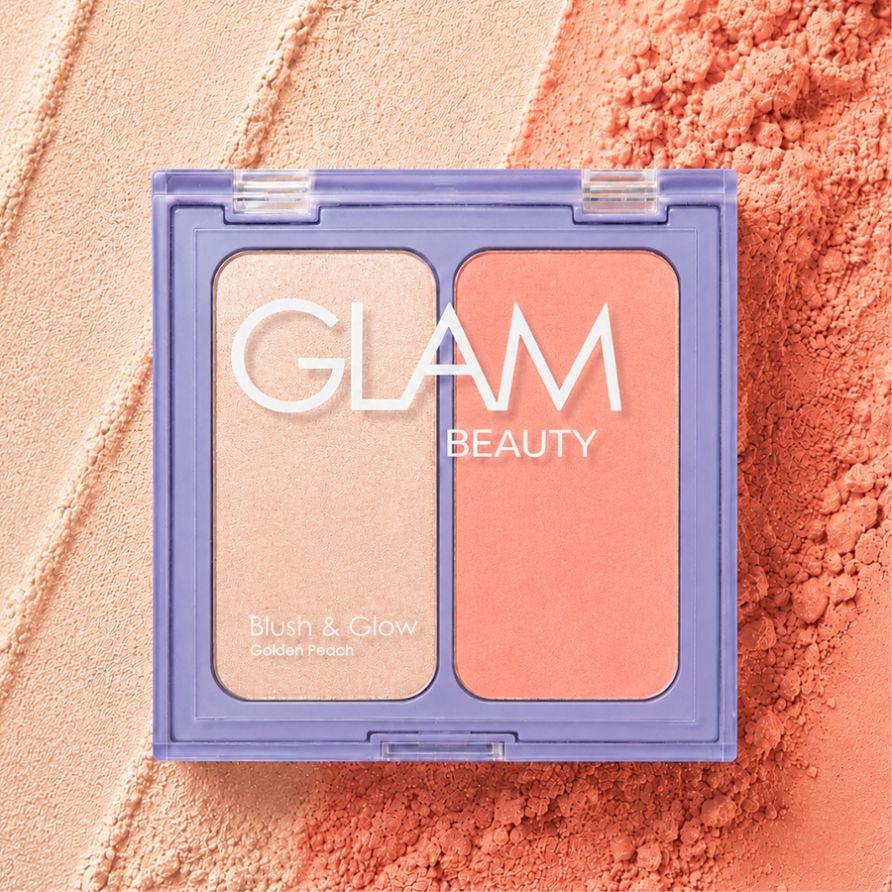 Duo Blush & Glow Glam Beauty Golden Peach 14g 2