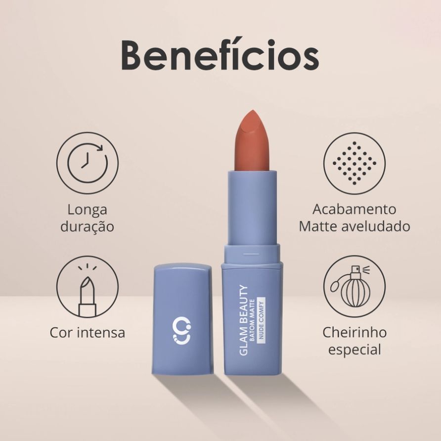 Batom Bala Glam Beauty Nude Comfy 9