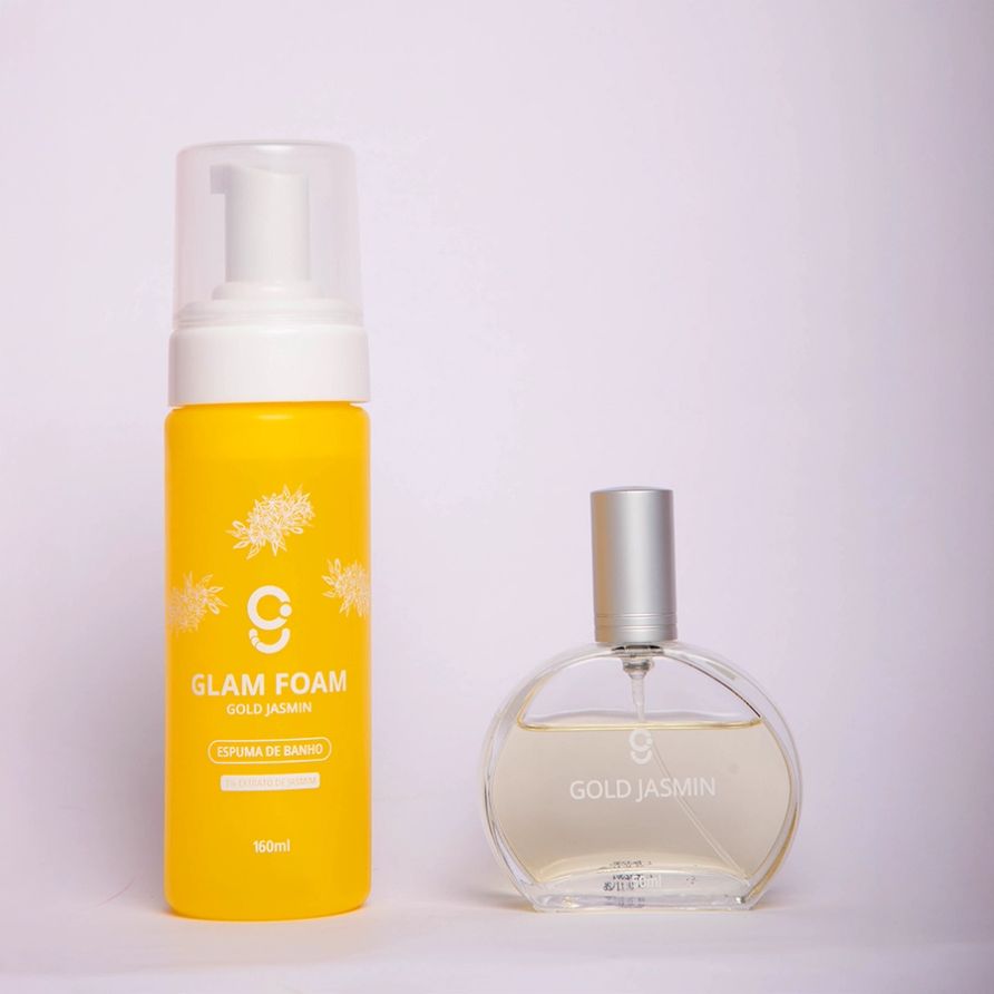 Kit Foam + Deo Colônia Gold Jasmin Glam Beauty 50ml 2