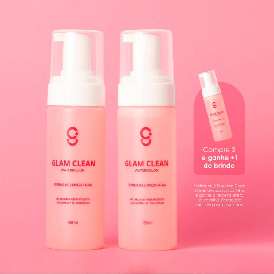 Dupla de Espumas Glam Clean Watermelon Glam Beauty 2