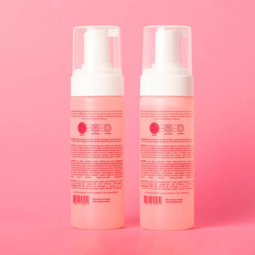 Dupla de Espumas Glam Clean Watermelon Glam Beauty 5