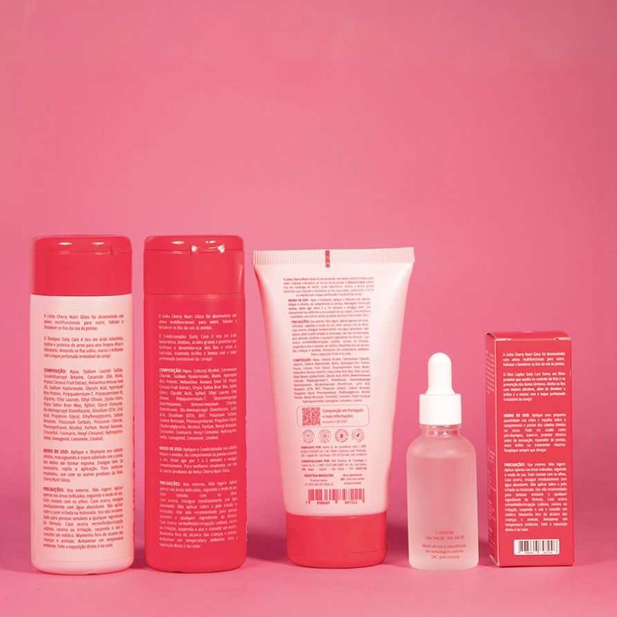 Kit Ritual Capilar Cherry Nutri Gloss Glam Beauty 4