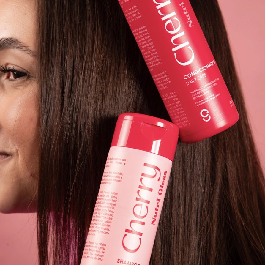 Kit Fios Soltinhos Cherry Nutri Gloss Glam Beauty 4