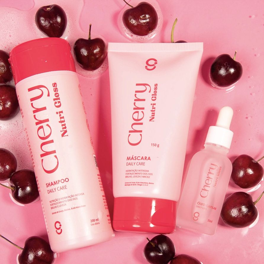 Kit Brilho de Salão Cherry Nutri Gloss Glam Beauty 2