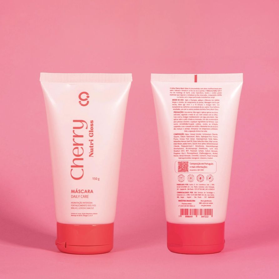 Kit Brilho de Salão Cherry Nutri Gloss Glam Beauty 4