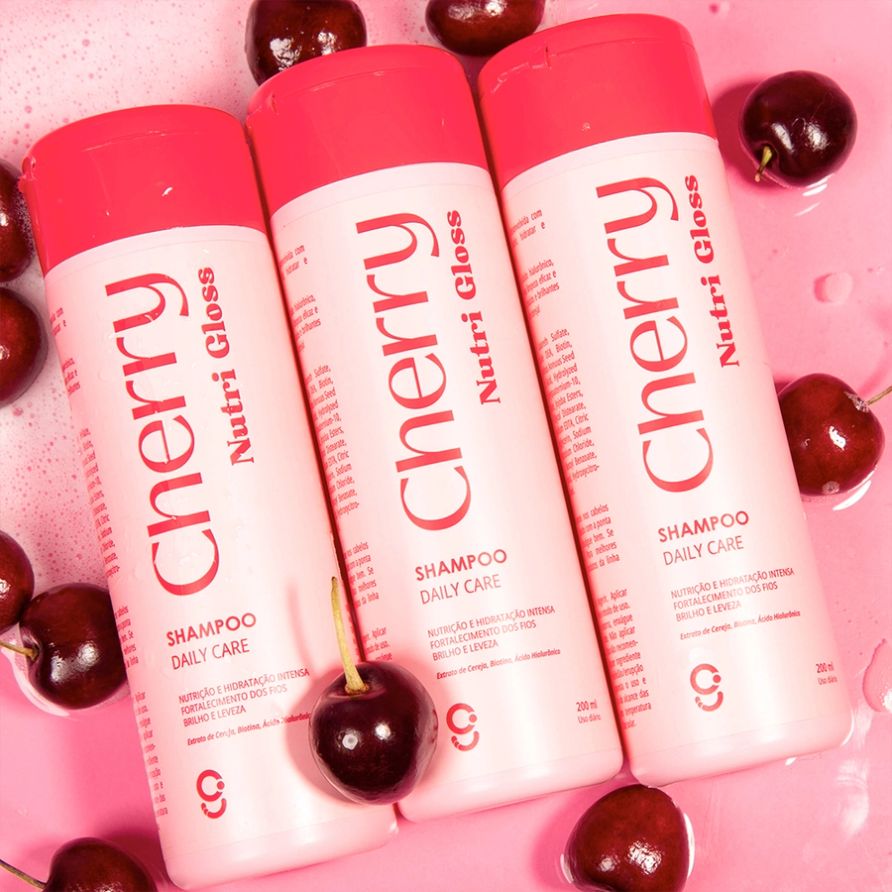 Trio Shampoo Cherry Nutri Gloss Glam Beauty 2