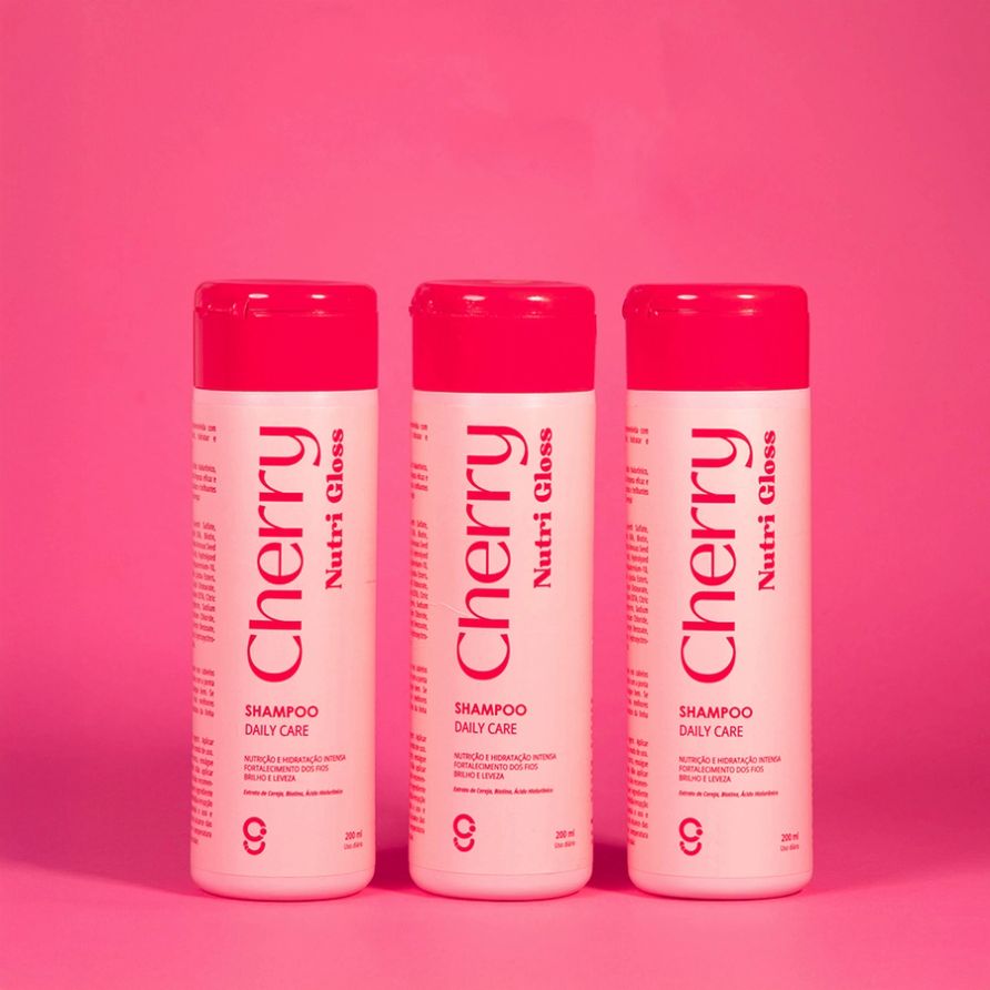Trio Shampoo Cherry Nutri Gloss Glam Beauty 7