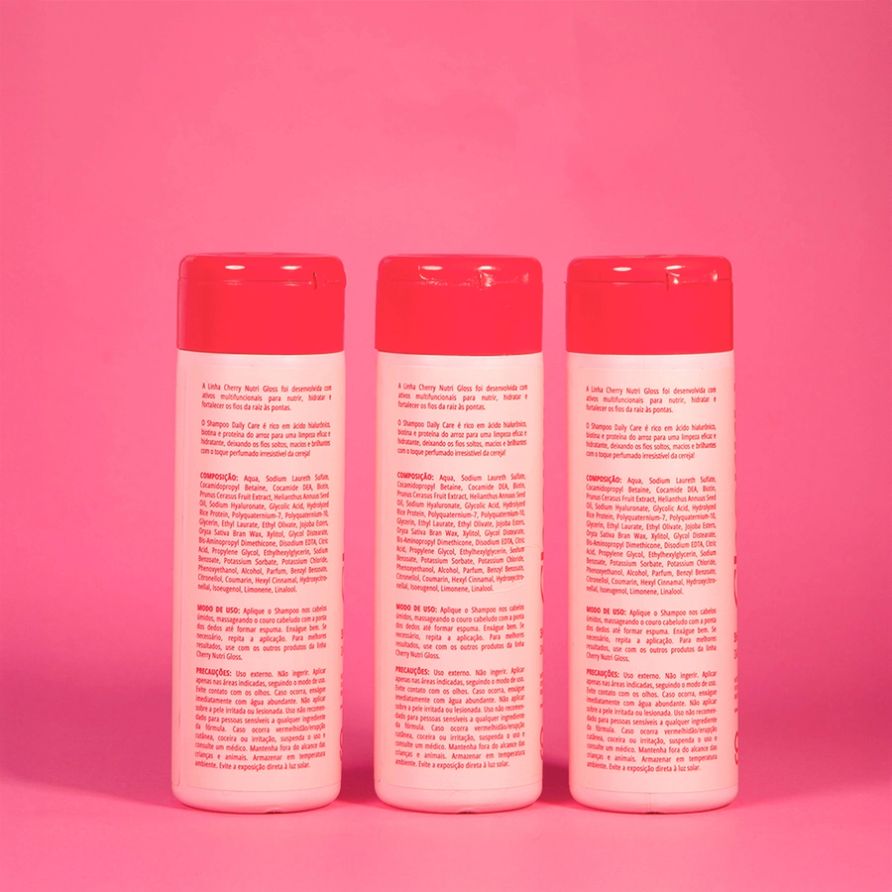 Trio Shampoo Cherry Nutri Gloss Glam Beauty 8
