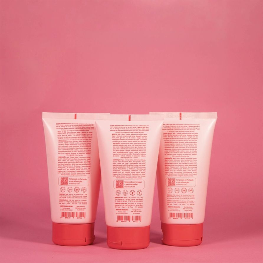 Trio Máscara Capilar Cherry Nutri Gloss Glam Beauty 8
