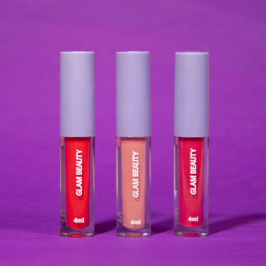Trio Batom Matte Líquido Glam Beauty 9